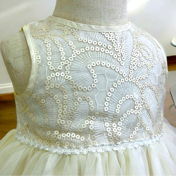 Marmellata Baby Girl’s Ivory Sequin and Tulle Dress - Picture 3 of 16